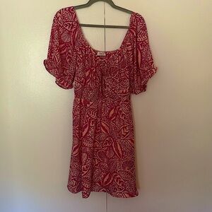 Pink floral tropical dress